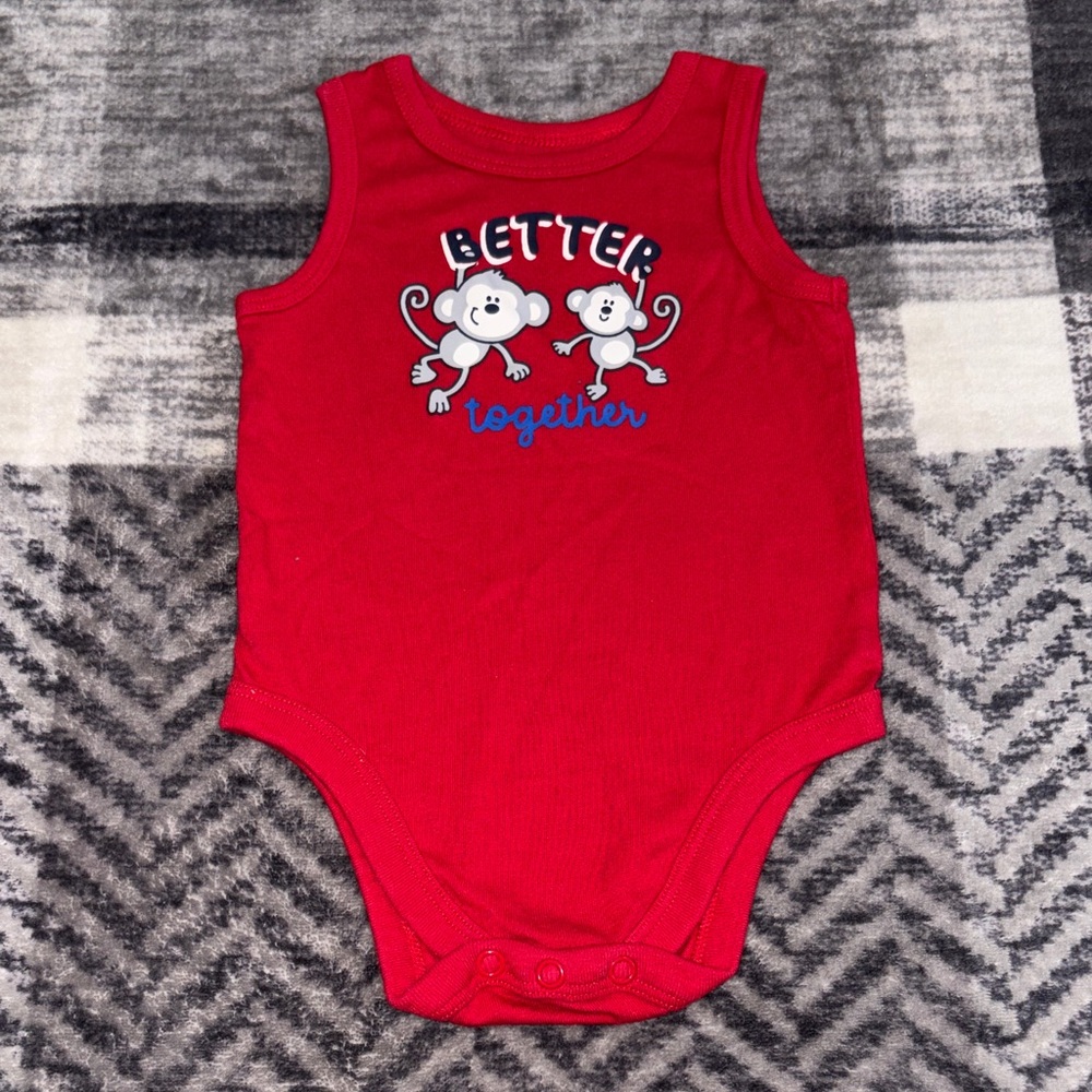 Garanimals Red 'Better Together' Monkey Bodysuit